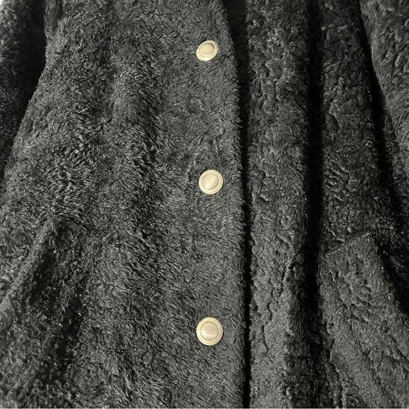 Vintage 1960's Fingerhut Fashion Jackie O Black Coat Black w/ Metal Buttons - Picture 6 of 14